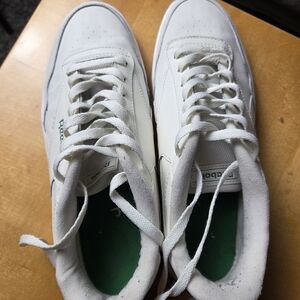 Reebok Men's Classic White Sneakers with Green Accents